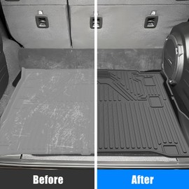 Garvee Cargo Liner, All-Weather Premium Truck Mat Compatible with Wrangler 4XE 2021 2022 2023 2024, Heavy Duty TPE Trunk Liner & Rear Floor Mat with Non-Slip Design, Black