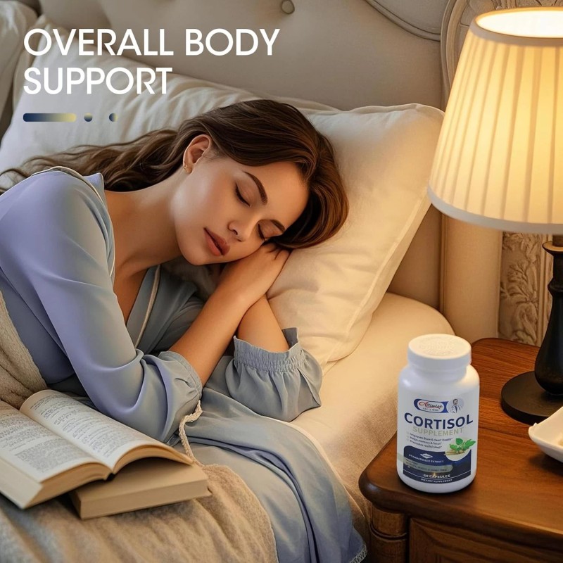 Alliwise Cortisol Supplement Ashwagandha L-theanine Relieve Stress w/Magnesium, Rhodiola