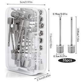 Shoyisenka 35 Stainless Steel Inflatable Needles with a Storage Box, Suitable for Inflating Sports Balls Such as Football, Basketball and Volleyball - Electric Ball Pump Needles.