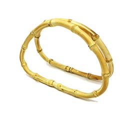 1 Pair Bamboo D Shaped Handles Replacement for Handmade Bag Handbags Purse Handles