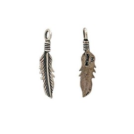 33mm Feather Charm for Necklace or Earring Design Sterling Silver from D&J