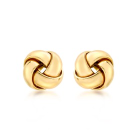 Carissima Gold Women's Yellow Gold 10 mm 4 Way Knot Stud Earrings, 9ct Gold, No Gemstone