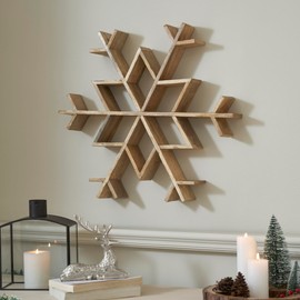 VHC Brands Natural Wooden Snowflake Large 23x23x2.75