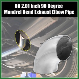 Motoforti 2pcs OD 2 Inch 90 Degree Mandrel Bend Elbow SS304 Stainless Steel Bend Tube Exhaust Elbow Pipe for Car Modified Exhaust System 2" Piping Silver Tone Long-lasting