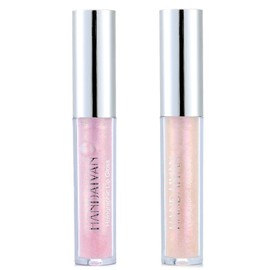 2PCS Diamond Liquid Glitter Shimmer Lipsticks, Glossier Lip Gloss, Lipstick Nude lip gloss metallic Light lipgloss shimmer, Nonstick Cup Metallic Lip Gloss Set Lips Cosmetic for Women Girls (5 & 7)