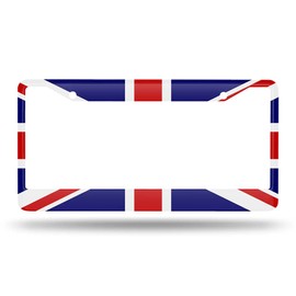 Beabes The Union Jack British Flag License Plate Frame United Kingdom Flag Novelty License Plate Frame License Plate Car Tag Holder Metal License Plate Frame for US Vehicles Standard