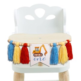 Construction Highchair Banner Frist Birthday - I Dig Being One High Chair Banner, Dump Truck Birthday Banner for Party, Baby Shower, Anniversary, Photo Prop