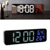 LED 9.1in Mirror Clock Multifunctional Digital Alarm Date Humidity Clock