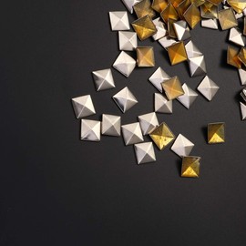 100 Pcs Silver Flat Back Rivet Studs for Gluing Bags, Clothes, Belts, Shoes