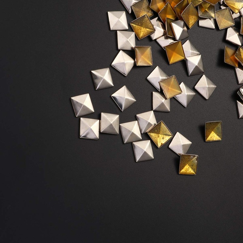 100 Pcs Silver Flat Back Rivet Studs for Gluing Bags,