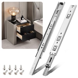 Umacasa Drawer Slides 10 12 14 16 18 20 22 Inch, Full Extension Drawer Glides 100lb Load Capacity, Side Mount Ball Bearing Undermount Drawer Slides Rails Cabinet Drawer Slides (18'', 1 Pair)