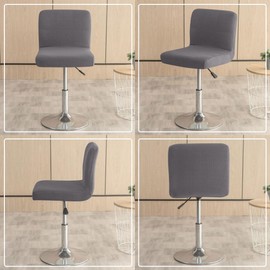 Bifaunvogel Bar Stool Cover with Back Waterproof Set of 2 Jaquard Dining Room Square Swivel Barstool Chair Slipcover for Counter Height Mid Low Back Chair Protector