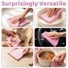 PCCALIGO 50-Pack Microfiber Cleaning Cloth Roll 12"x12", Lint-Free, Pink