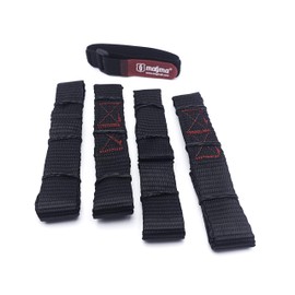 MAGMA 4 Lashing Loops | Straps with 2 Connections | 1000 Kgf/Piece | 30 cm Long | 25 mm Wide | EN-12195-2 | Black | Motorcycle Strap | Soft Loops for Bike Carriers, Trailers, Quads, ATV