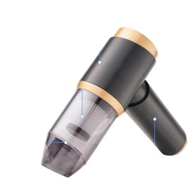 Factory Price 12V Portable Wireless Dry Cleaning Vacuum Cleaner ABS Material New Zealand Seller Handheld DC 12VSuction Power: black with gold