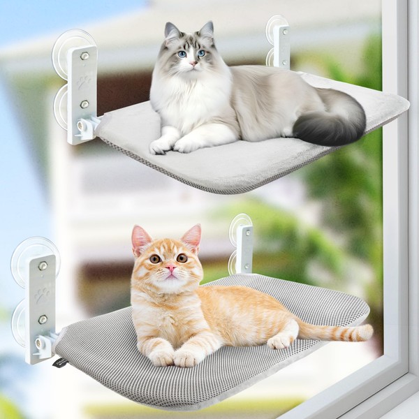 Sunhoo 2PCS Cat Window Hammock Perch Cordless Window Sill Seat