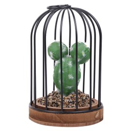 Mini Cactus Ornamental Plant, Birdcage Type, For Table Surroundings, Bookshelves, Etc. Cute One Point (Medium (Bun Head))
