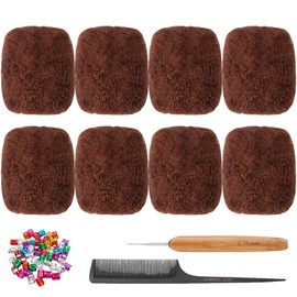 Afro Kinkys Bulk Human Hair for Dreadlock Extensions,Repair Locs, Twists and Braids, 240 Gram Each Package 100% Human Hair Afro Kinky Bulk Can be Dyed and Bleached (Auburn 30# 8inch)