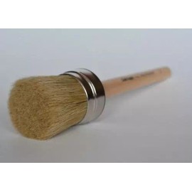Chalk Supply Round Wax Brush, Pure White Bristle, Medium