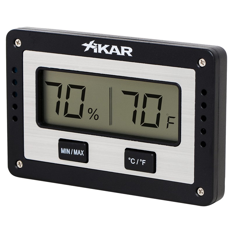 Xikar PuroTemp Rectangular Digital Hygrometer, Compact and Lightweight Cigar Humidor