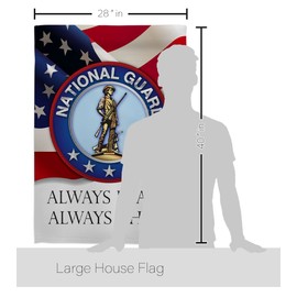 Breeze Decor HS108020-BO-03 National Guard Americana Military Decorative Vertical House Flag Set, 28" x 40", Thick Fabric