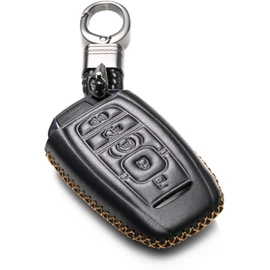 Vitodeco Leather Smart Key Fob Case Compatible with Lincoln Continental, MKC, MKZ, MKX 2017 - 2022, Lincoln Navigator 2018 - 2022, Lincoln Nautilus 2020 - 2022 (5-Button, Black)