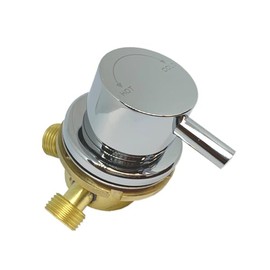 VTD Pedicure Spa Parts REPLACEMENT Sprayer Head/3-way Faucet Mixer/Overflow Kit/P-Trap/Stopper/Spa Led Light/Power Control/Air Button/UPC Hot Cold Hose/Drain Pump (Silver - 3way FAUCET MIXER)