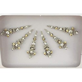 BB200 Silver Stone Crystal Bindi Tattoo Forehead Sticker Wedding Tikka Indian Party Fancy Face Gem Body Art