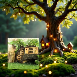 6 Pack Wooden Fairy Garden Door Blank Door Fairy House and Window Ornaments Tree Statues for Tree Trunk Yard Decoration Garden Sculptures and Statues Miniature Buildings and Structures