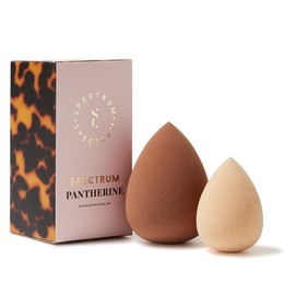 Spectrum Collections Pantherine Wonder Makeup Sponges, Beauty Blender Sponges for Under Eye Concealer and Foundation, Latex Free Brown Makeup Blending Sponges, 1 x Full Size, 1 x Half Size
