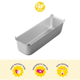 Wilton Long Aluminum Loaf Pan, Oversized Bakeware for Pound Cakes & More, Durable, Even Heating, Rust-Resistant, Professional Quality, 16 x 14 in., Packaging May Vary