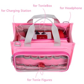 DDgro Carrying Bag Case for Toniebox Starter Set, for Tonies Box, Tonie Characters, Charging Station & Headphone, Bag Only (Pink)