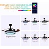 LUOLAX 42in Fandelier Ceiling Fan with Lights and Bluetooth Speaker,Modern