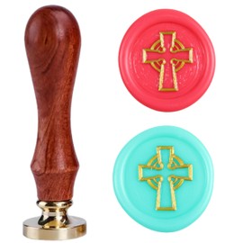 Ychostamp Celtic Cross Sealing Wax Stamp Kit Traditional Celtic Christian Seal Classic Vintage Wax Seal Stamp Great for Embellishment of Envelopes Invitations Wine Packages Gift Wrapping