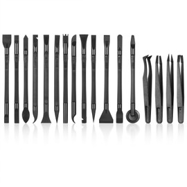 17 Pcs Plastic Scraper Tool Small Carbon Fiber Plastic Scrapers Non Scratch Black Multi-Purpose Pen-Shaped Scraper for Tight Spaces Kitchen Car Crevice Food Cleaning Tool