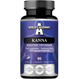 APOLLO'S HEGEMONY Kanna 50mg, Extract 10:1 Standardized to 2% of Mesembrine, 90 Vegan Tablets, 3 Months Supply, Natural Adaptoten, Supports Mental Well-Being