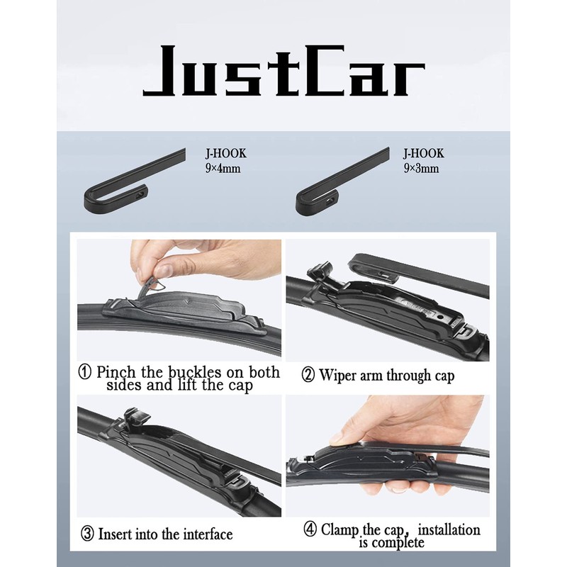 JustCar 3 wipers Replacement for 2014 2015 2016 2017 2018