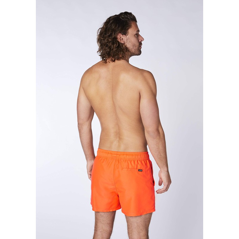 CHIEMSEE Swim Shorts with Label Symbol and Pockets, Shock Orange