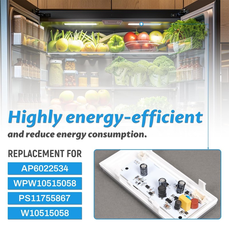 HECASA W10515058 Refrigerator LED Light Compatible with Whirlpool Refrigerator AP6022534
