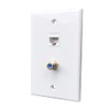 BOPLAT 90 Degree CAT6 Ethernet Coax Wall Plate Punch Down