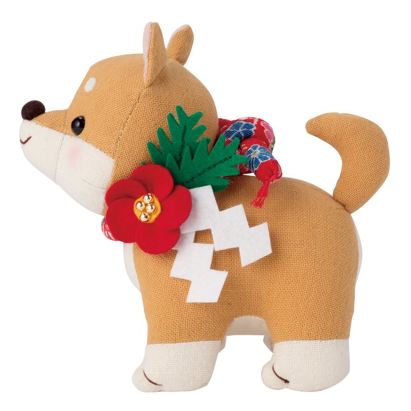 オリムパス製絲 ぬいぐるみキット 福招き犬 茶柴 PA755