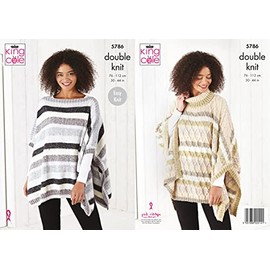 King Cole Ladies DK Knitting Pattern Easy Knit Stocking Stitch or Cable Tabbard (5786)