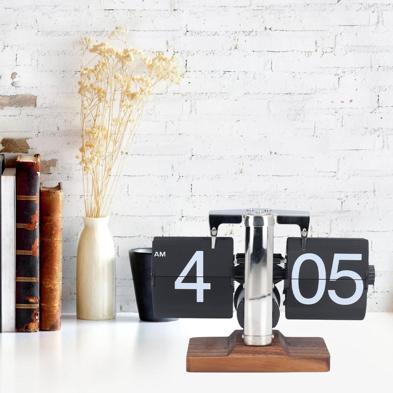 Flip Desk Clock, 12 Hours Single Sided Auto Flip Table