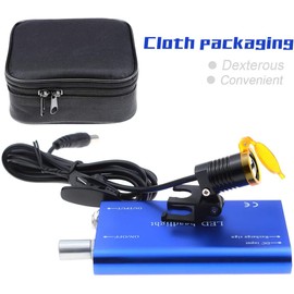 BONEW - Faro delantero LED quirúrgico de 3 W con filtro para todas las lupas prismáticas, bolsa de color azul