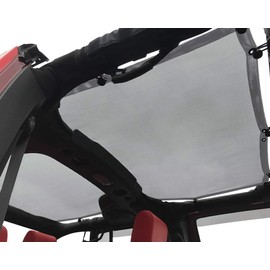Shadeidea JK Sun Shade Top Compatible with Jeep Wrangler JKU Top Sunshade Soft Mesh Roof Cover (2007-2018)- Wind Noise UV Blocker -10 Year Warranty -4 Door -Gray -Front&Rear (1 Piece)