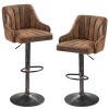 VECELO Bar Stools Set of 2 Adjustable Counter Kitchen Dining