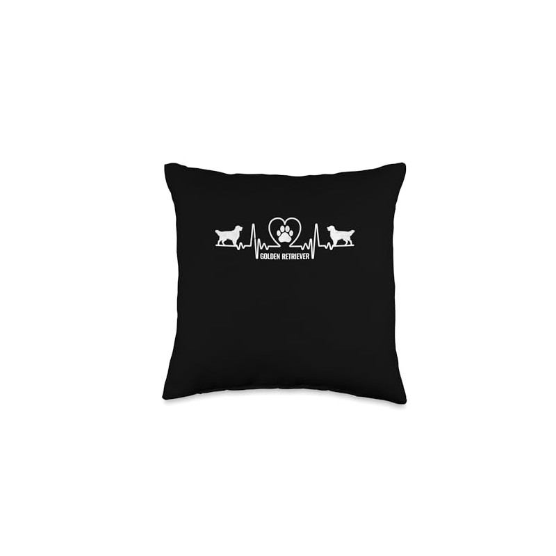 Heartbeat Golden Retriever GR Dog Retrievers Throw Pillow