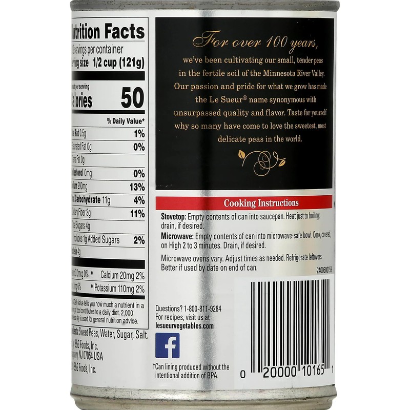 Le'sueur Very Young Small Sweet Peas 15 Oz (Pack of