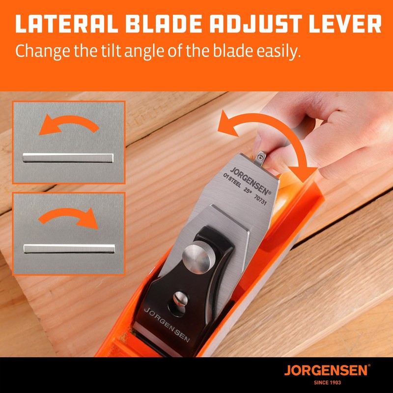 JORGENSEN No.4 10" Wood Planer, Hand Planer for Woodworking, Professional