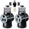 2 Pack, Light Socket to Plug Adapter, Convert E26 Light